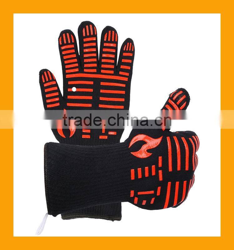 Professional Indoor Outdoor Kitchen Gloves,Premium Insulated & Silicone Lined Aramid Fiber Fire Proof Gloves