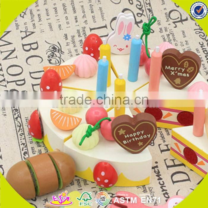 wholesale baby wooden cutting cake toy, elegant style kids wooden cutting cake toy, colorful wooden cutting cake toy W10B103