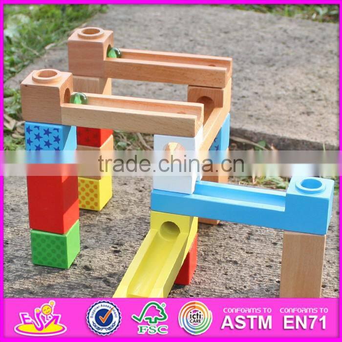 2016 new design building blocks funny children wooden marble run toys W13A126