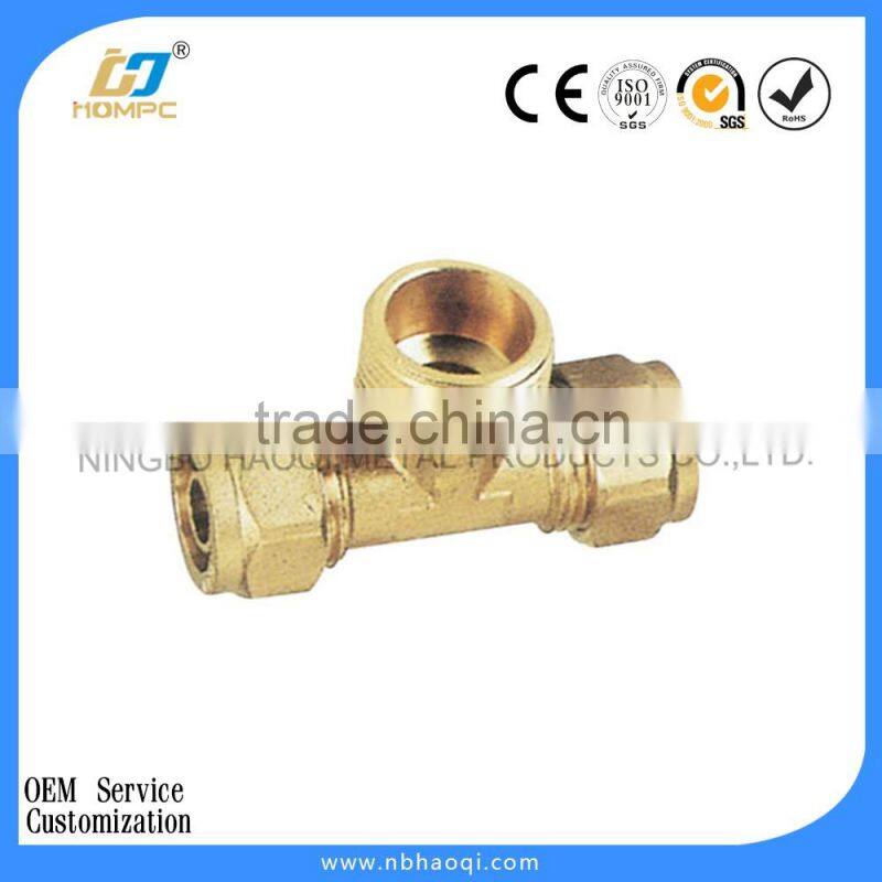 brass compression fitting , cross pipe fitting, pex-al-pex pipe