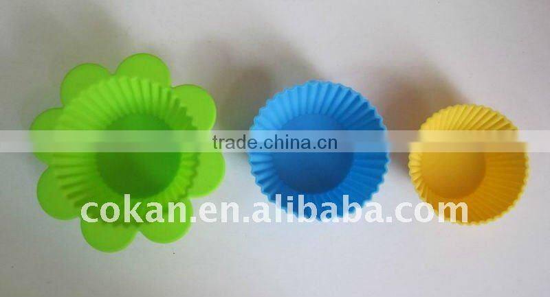 3pcs silicone cupcake mold set,silicone baking mold,silicone cake mold CK-C072J