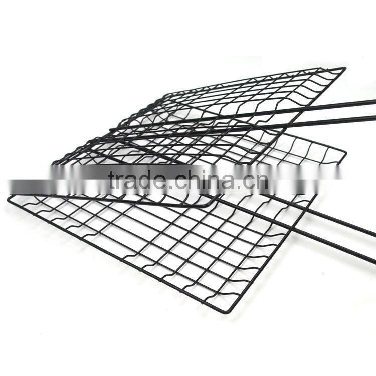 Non-stick BBQ grill crimped wire mesh