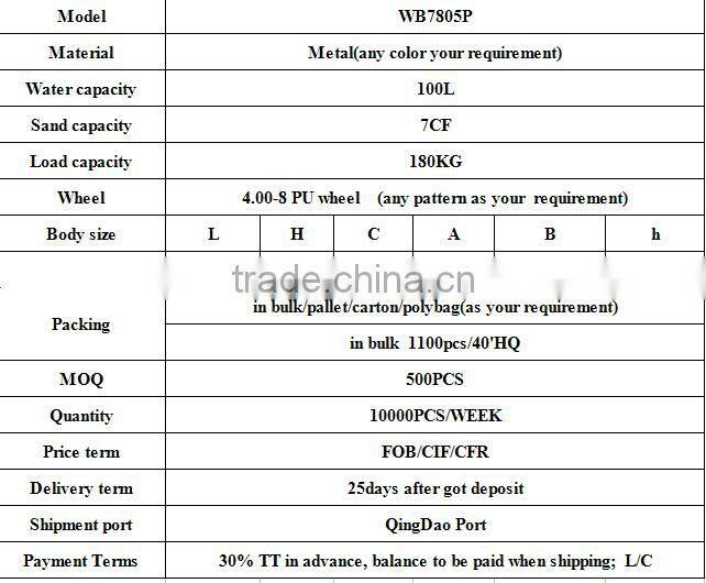 heavy duty wheel barrow WB7805P with PU wheel