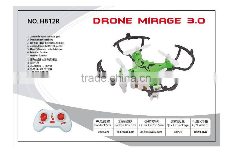headless function mini rc drone with protection ring