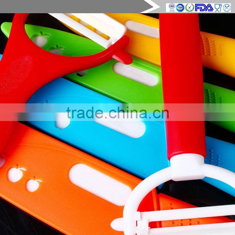 Ceramic cutting tool ceramic knife set of 7 pieces of white blade 3 ", 4 yellow chef knife "green utility, 6" orange, red peeler