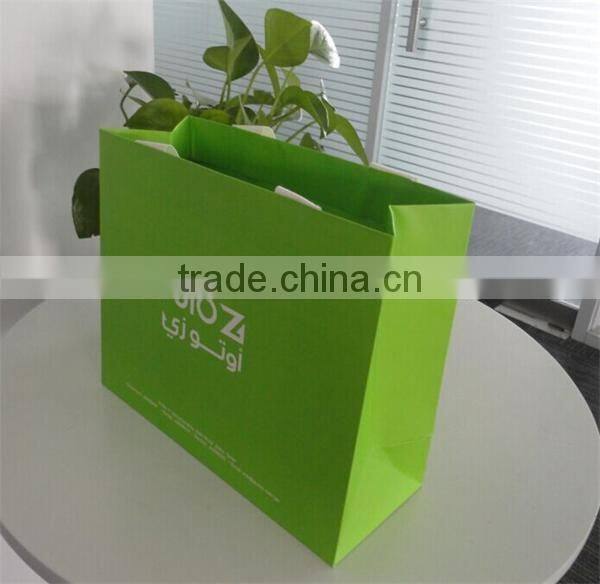 2016 china factory custom cheap flat handle paper bags