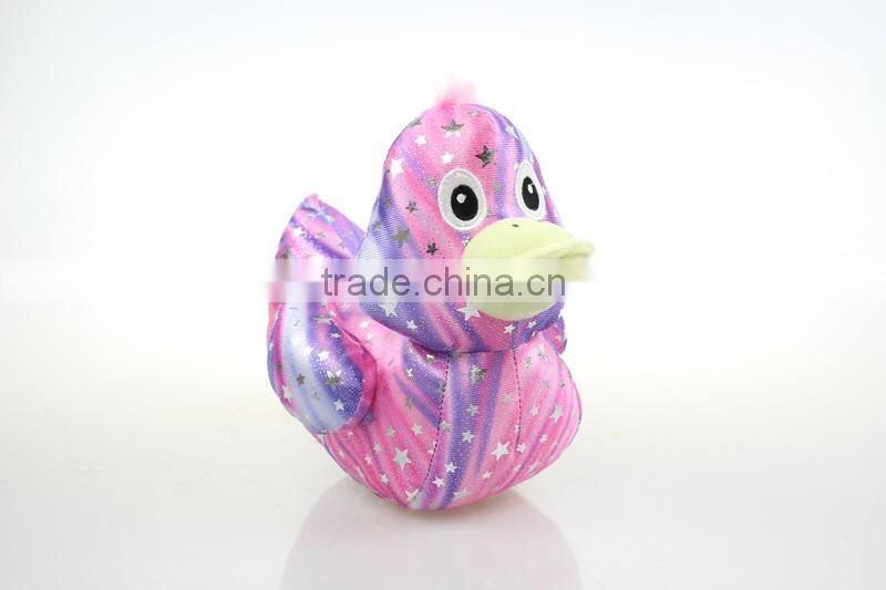 Cute 3 color wholesale cheap duck light toy plush duck with sand
