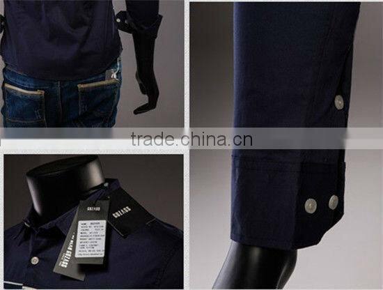 British style slim fit man shirts contrast stripes fashion long sleeve mens shirts