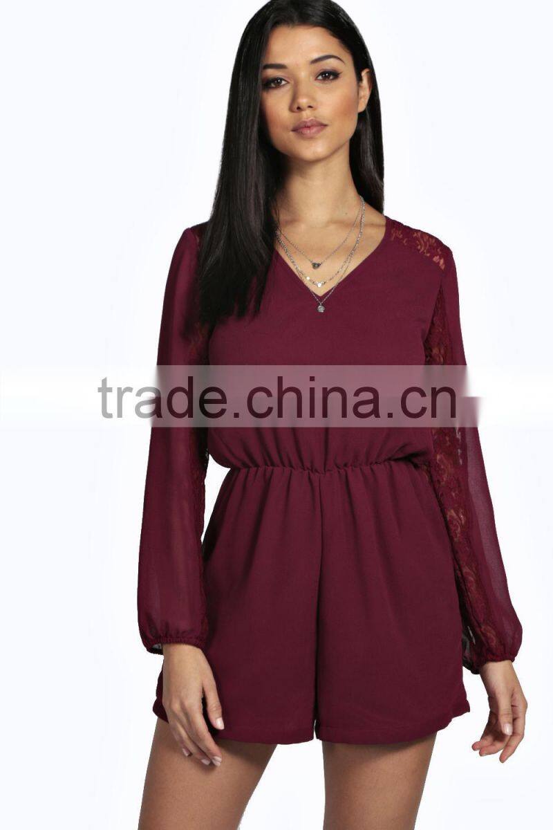 2016 customized chiffon and lace evening dress patterns romper women for women