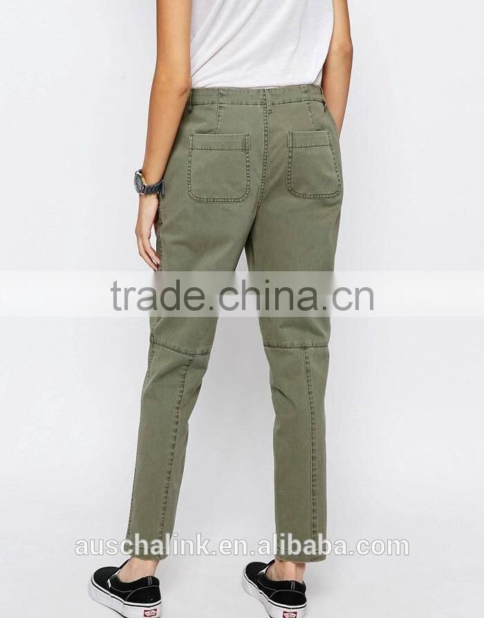 2016 Autumn high quality ladies khaki casual trousers