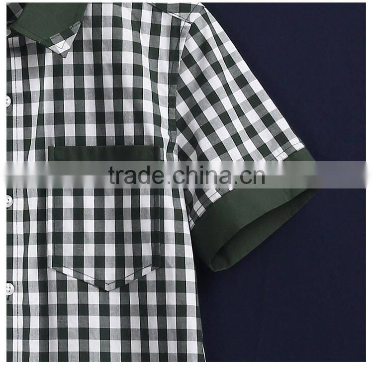 Fashion School Uniform Manufacturers Green Plaid Sport Shirt