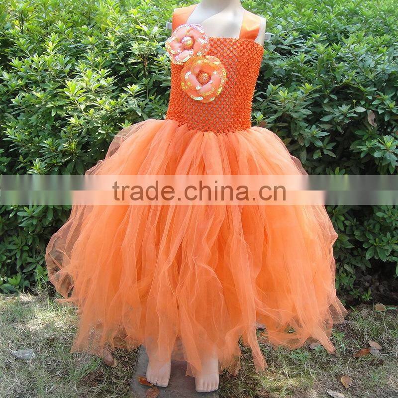 Wholesale crochet top tutu dress baby tutu dress with flowe