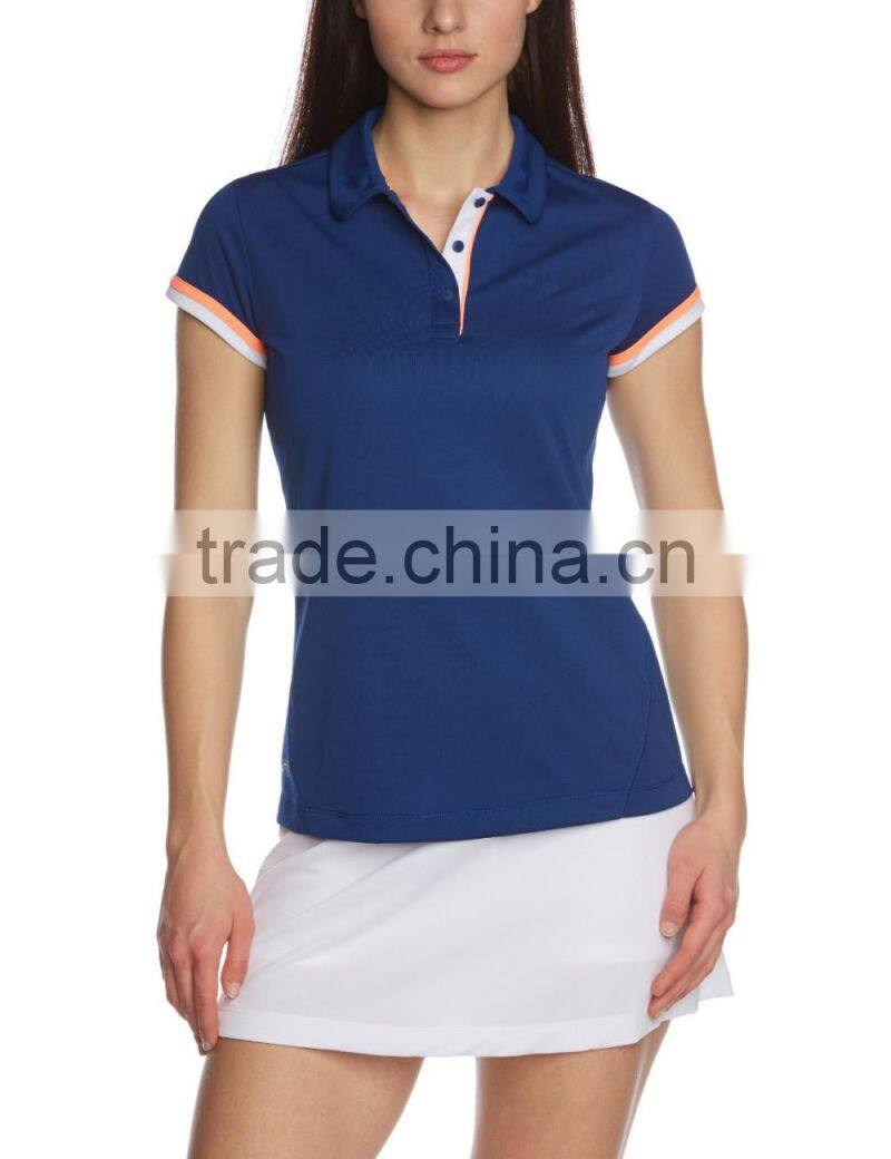 polo collar tshirt design women's bule polo casual polo custom logo