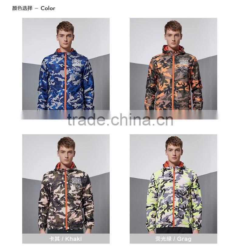 Hot Selling Men Cool Hiphop Style High Quality Camo Printing Jacket Sports Jogging Coat M-3XL XN-PJ16025