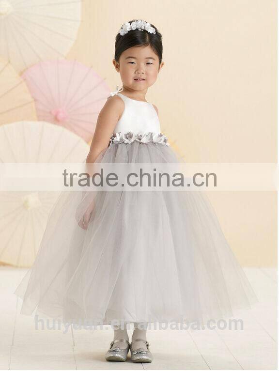 cute baby strap tulle flower ball gown flower girl dress