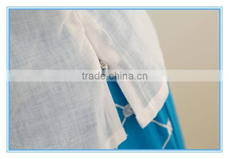 High Quality Embroidery Blue Color Fancy Designer Ladies Office Skirt Suits