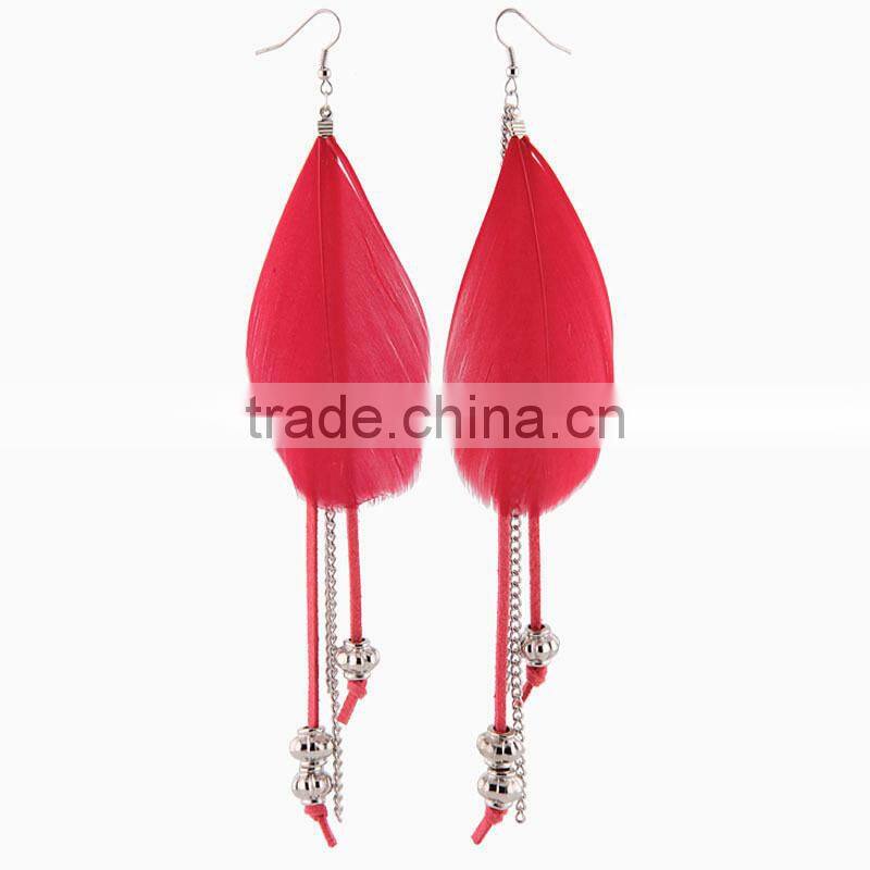 Gothic long tassel chain earrings,cute wings long ear cuff,girls cosplay comic earrings for no hole ears