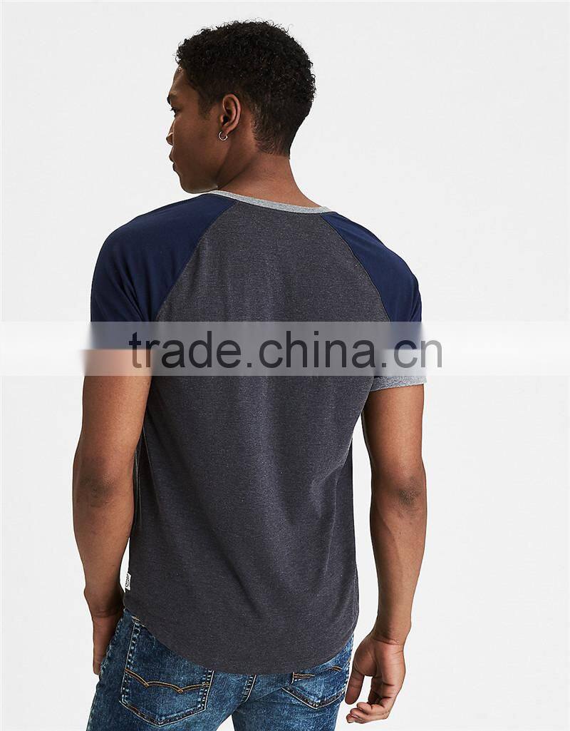 MGOO Factory Supplied Three Button Collar Dry Fit T-shirt Mens Curved Hem Plain T Shirts