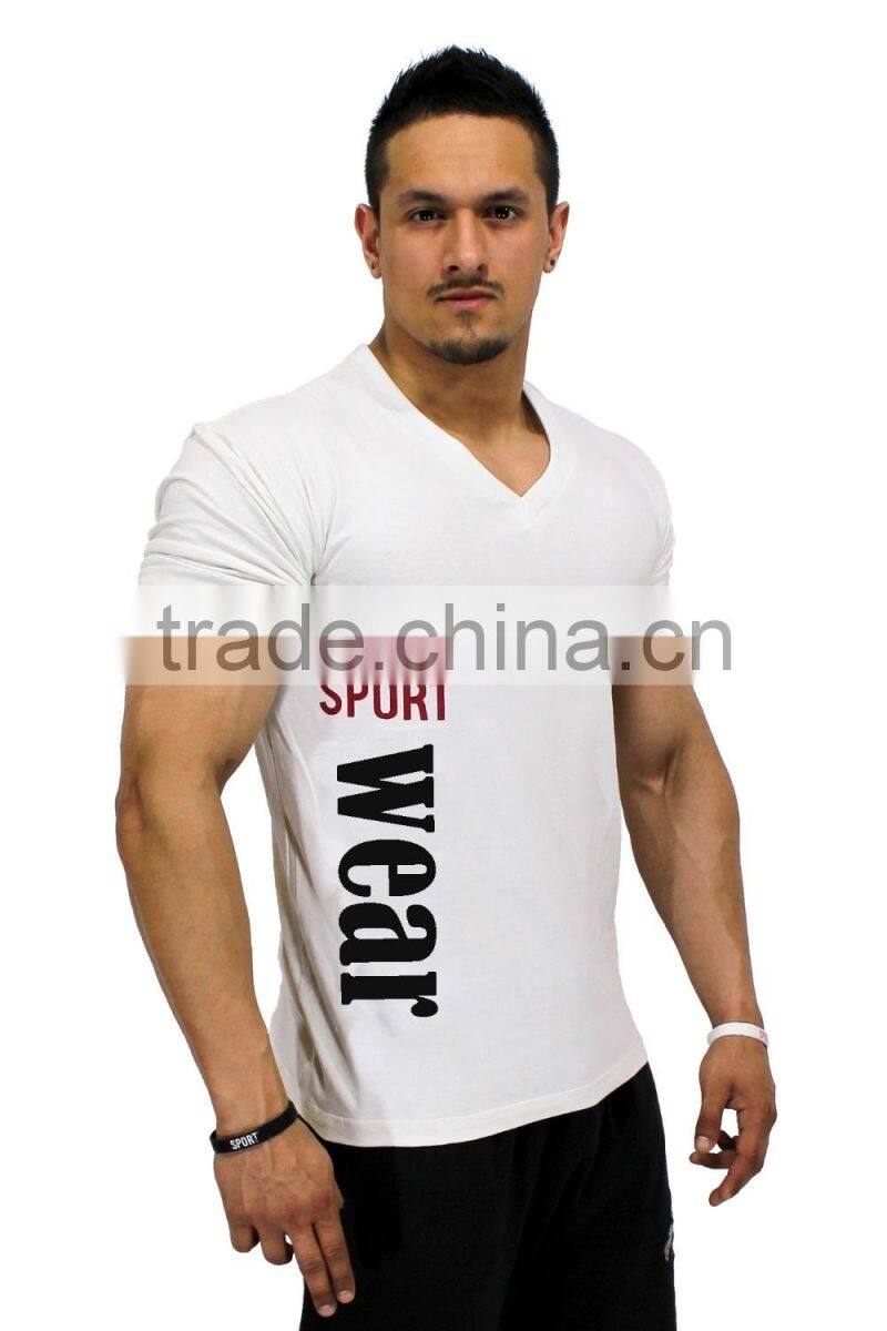 workout t shirt for man,Gym Fitness 95% Cotton 5% Elastane T Shirt