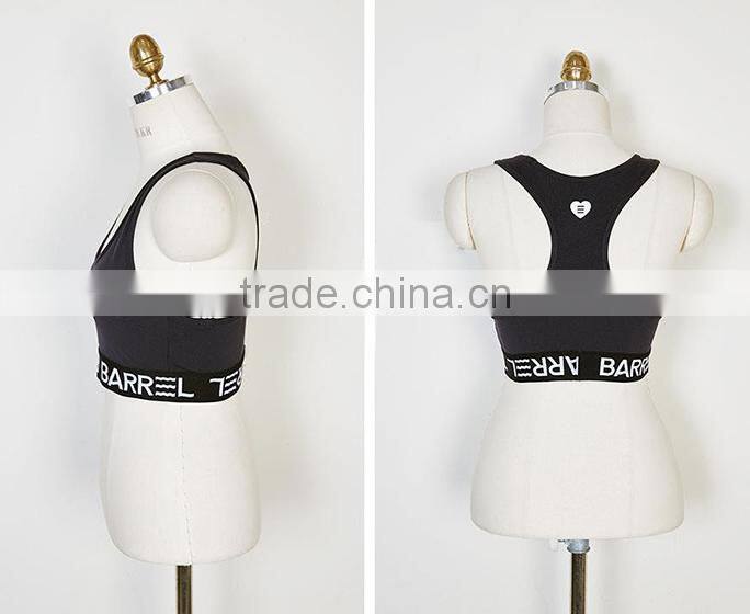 2017 New Fashion Design Customized Your Own Brand Logo Elastic Band 95%Cotton 5%Spandex Sport Crop Top Bralettes