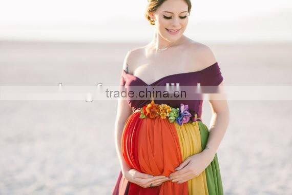 Newborn Gown Momy And Me Boho Dress Chiffon Mother Daughter Matching Dress