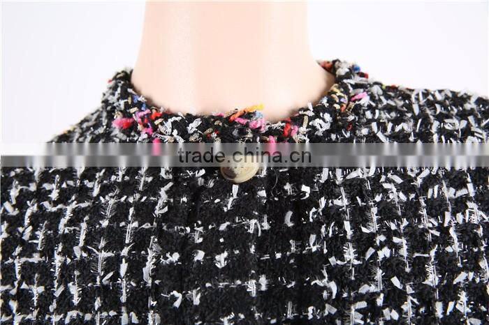 brown fashion women softshell jacket with shell buttons