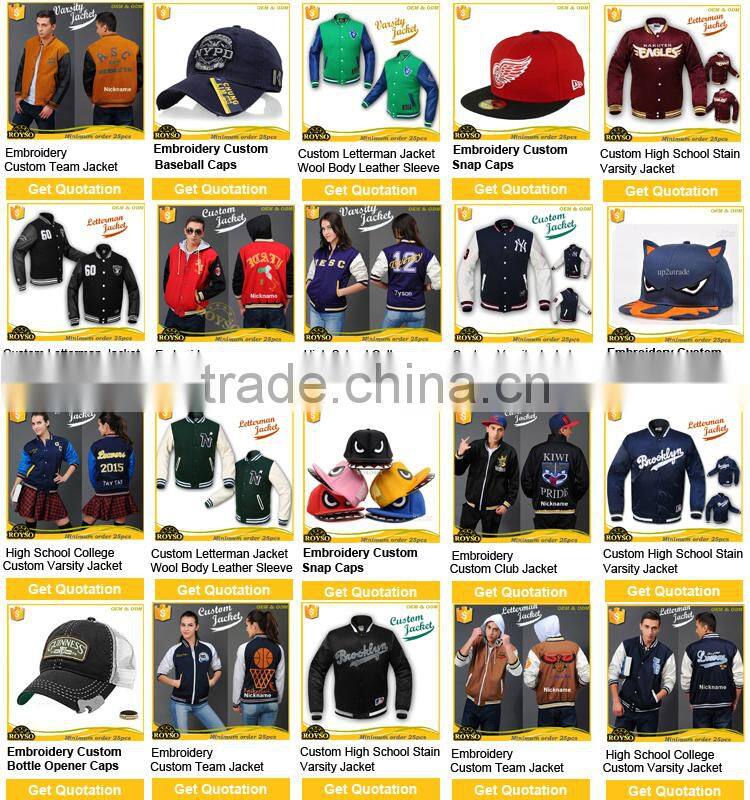 Customize Custom Made Youth Size Cheap American College Letterman Varsity Baseball High School Uniforms Men Winter Bomber Jacket