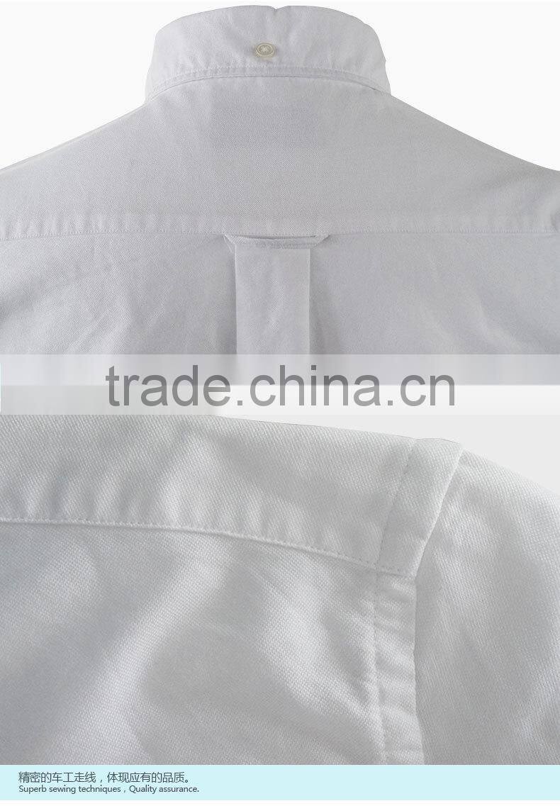 2017 Formal white new Brand Autumn Oxford button- down collar mens slim fit warm fashion shirt