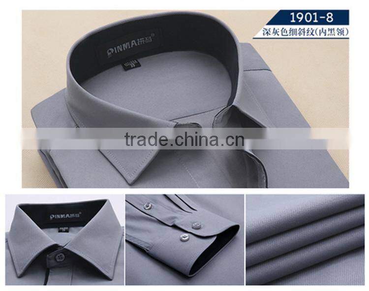 Solid color shirt China supplier competitive price oem fancy printed collar&cuff western shirt for men