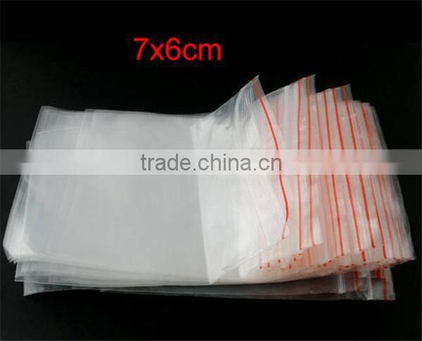 Plastic Zip Lock Bags Rectangle Transparent 8cm x6cm