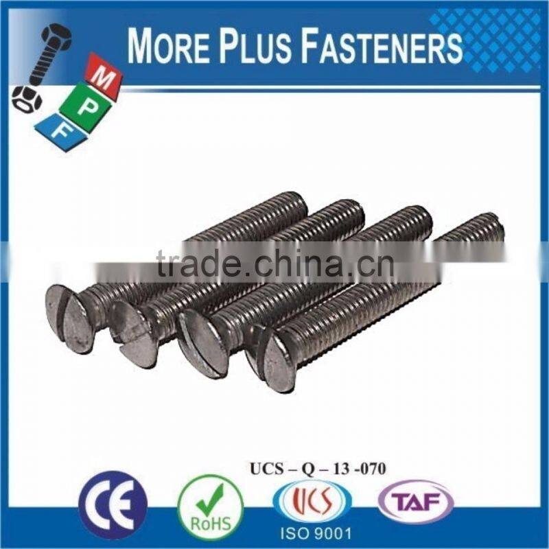 Made in Taiwan ISO 2010 Slotted Raised Countersunk Oval Head Machine Screw DIN 964