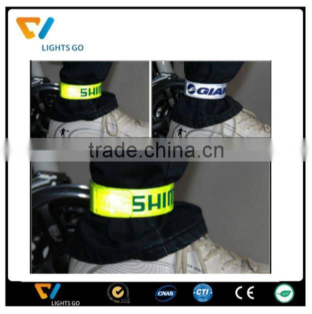 Popular colored printed reflective slap bracelet for running