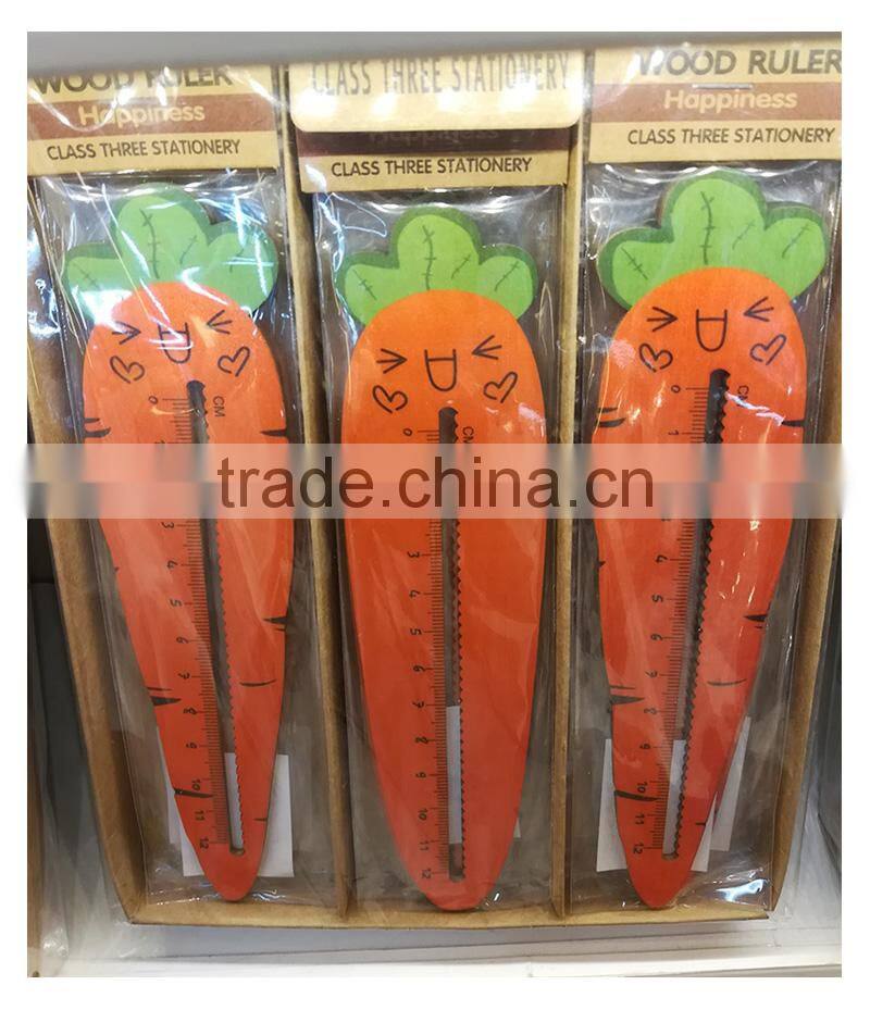 Novel promotional cute creative customs bear rabbit shape wooden ruler