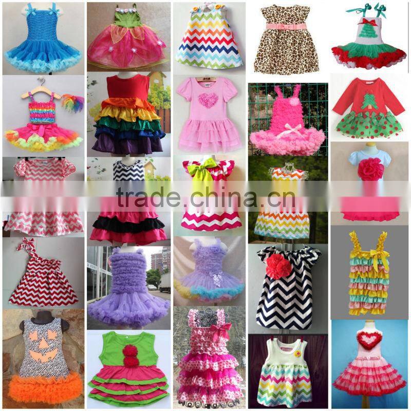 2016 yawoo wholesale cupcake design tank top tutu pettiskirt girls baby birthday knee length party dance outfits performance set