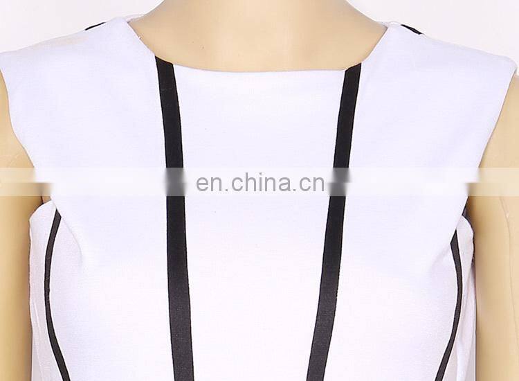2016 latest design fashion casual lined sleeveless women dress