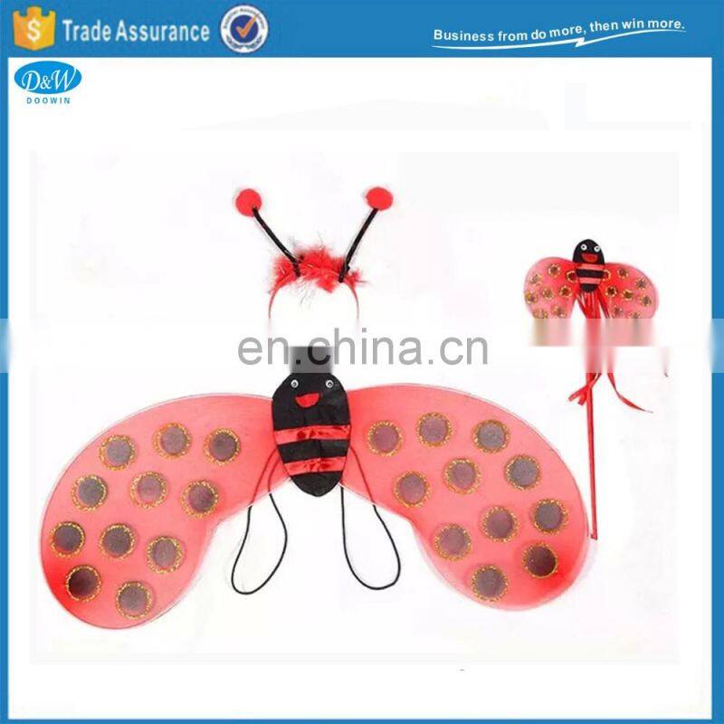 Womens Ladybug Wings Headband Halloween Costume Accessory
