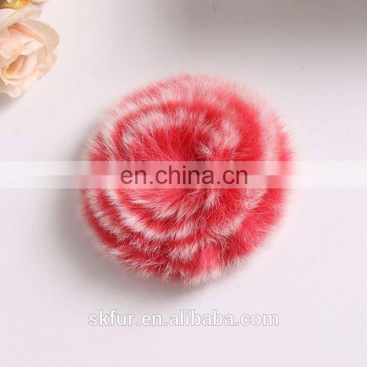 Factory wholesale customizable rabbit or rex rabbit fur flowers