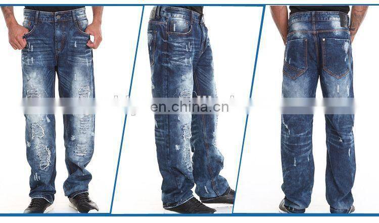 Factory price high quality distressed jeans