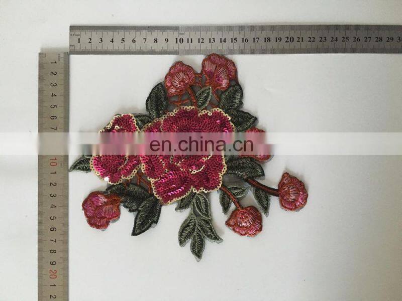 top fashion Sew on 3D Sequin beads logo letter patches