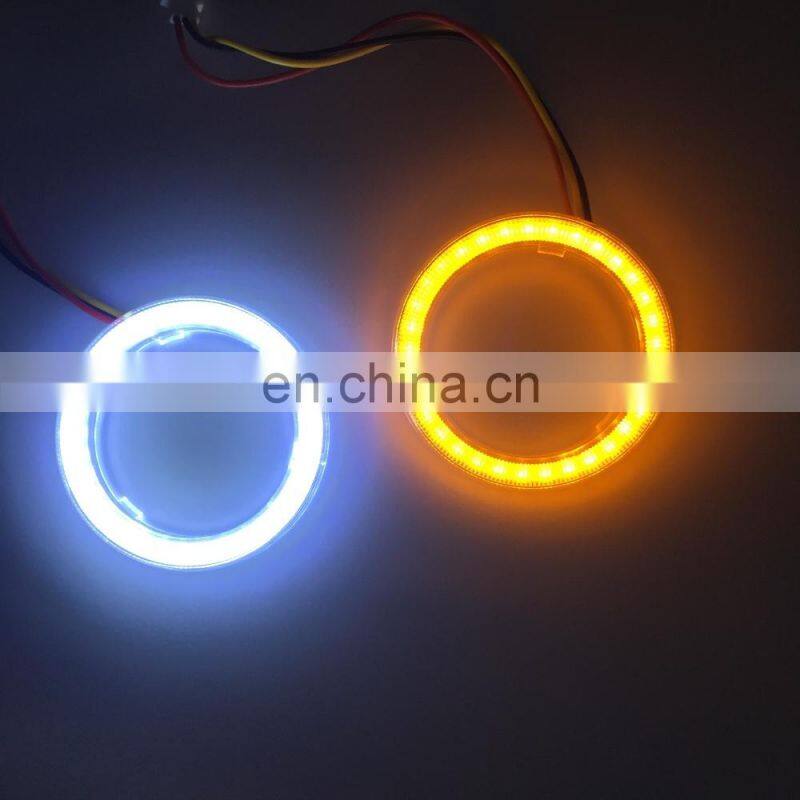dual color COB LED angel eye halo ring white yellow