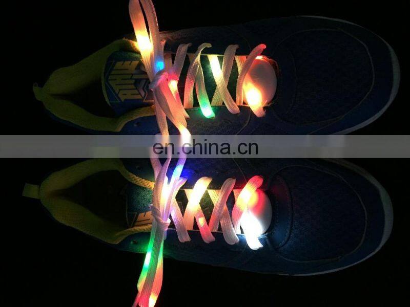 Fashion wholesale colorful platube elastic led shoelaces