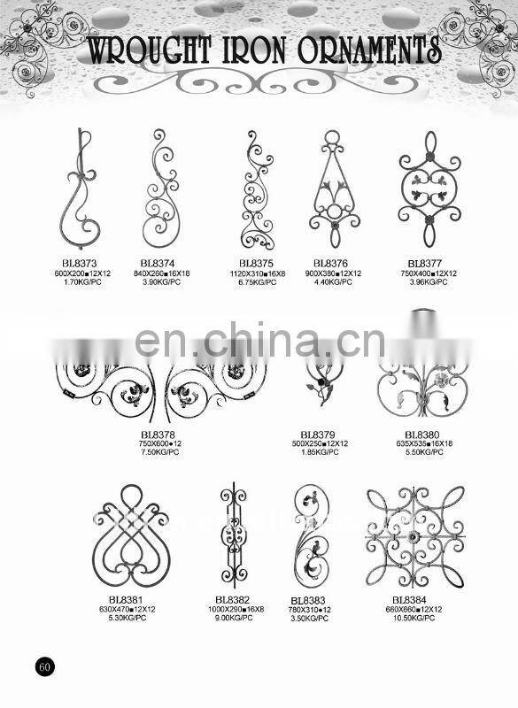 Decorative wrought iron parts for stair railing,fence,gate