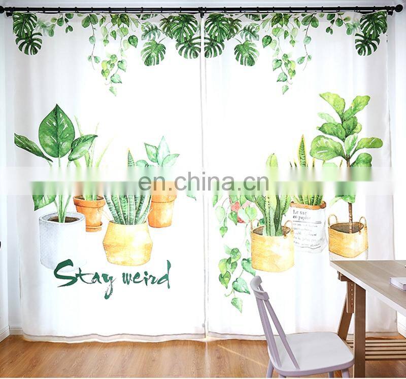 2020 Modern drapery living room free simple customize printing curtain