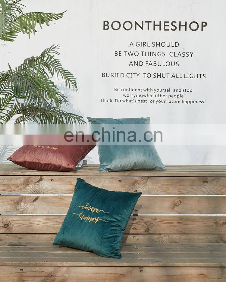 RAWHOUSE low Moq custom cushion covers solid velvet cushion cover