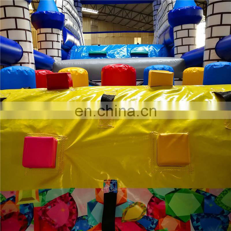 Kids outdoor princess inflatable bouncy castle obstacle course for sale