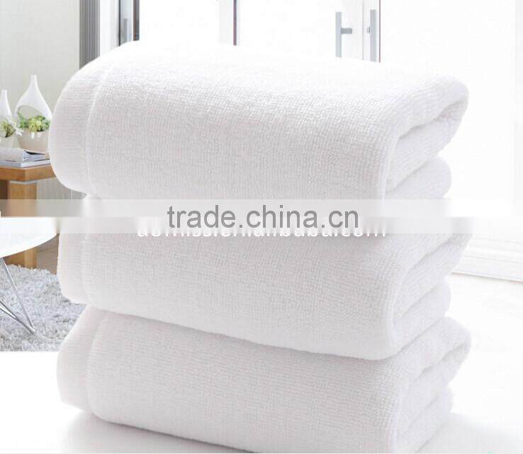 Cheap 100% cotton pure white double yarn hotel bath towel plain