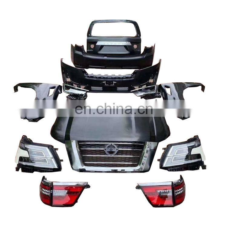 CAR PARTS BODY KIT FOR NISSAN PATROL 2020 HEAD LAMP HOOD GRILLE FRONT REAR BUMPER FOG LAMP COVER