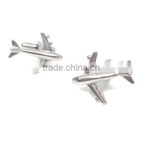 1 pair airplane cufflinks,air plane shaped cufflinks,silver color,cute cufflinks