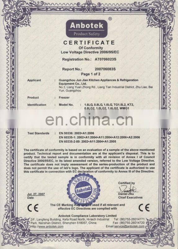 Commercial Under Counter Stainless Steel Worktable Refrigerator Freezer