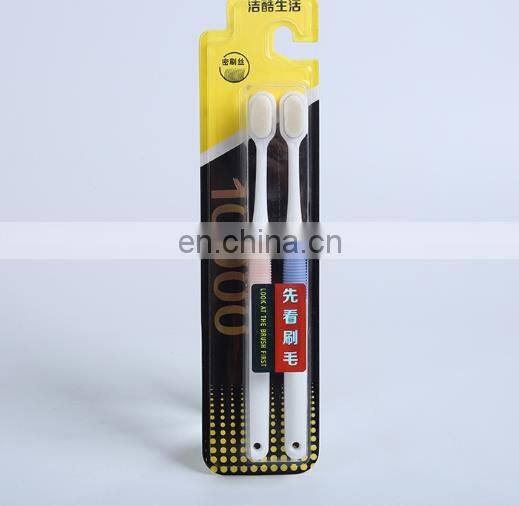 3pcs/set family 3 pcs/pack OEM Carbon fiber plastic Soft Bristle toothbrush for adult